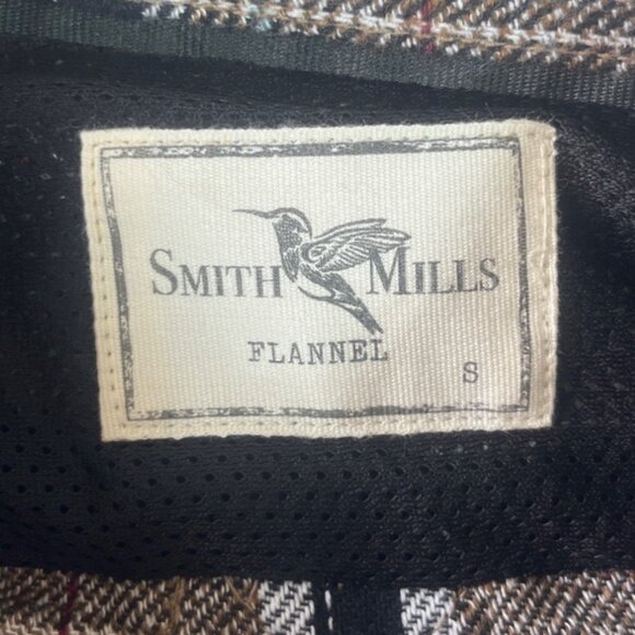 Smith & Mills Plaid Flannel Shirt Mens Small Brown New WOT - Picture 5 of 7